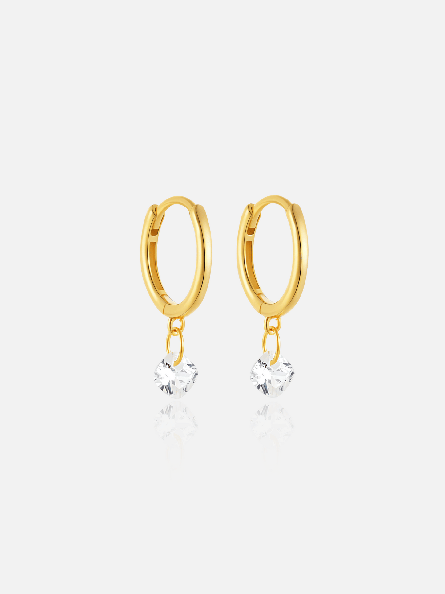 Crystal Drop Hoop Earrings