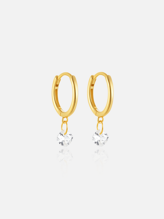 Crystal Drop Hoop Earrings