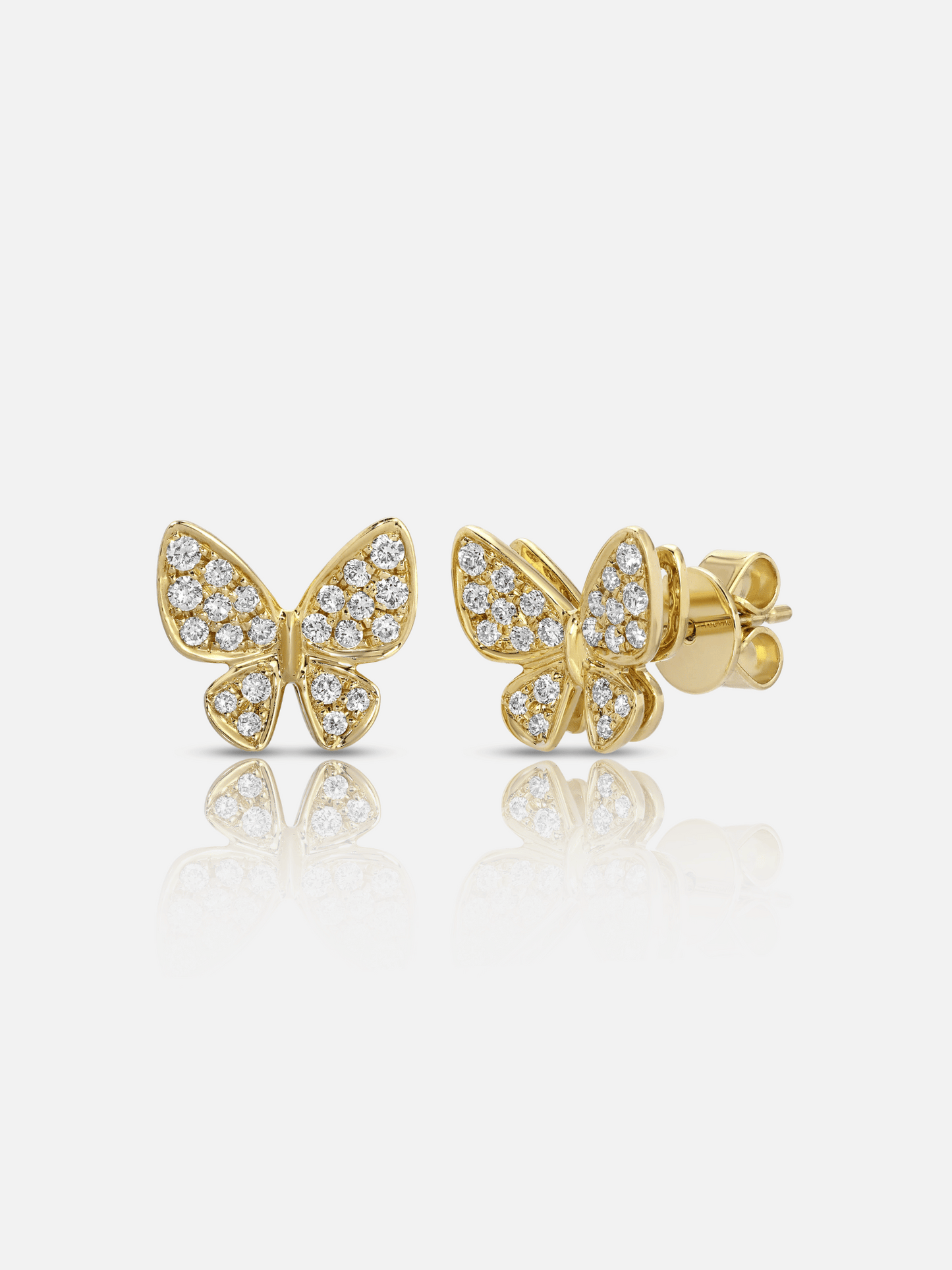 Boucles d'oreilles papillon en diamant