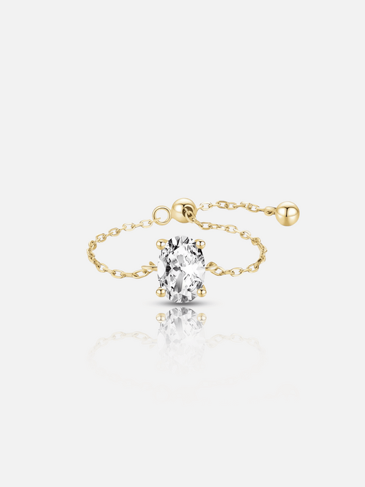 Bague chaîne ovale en zircon