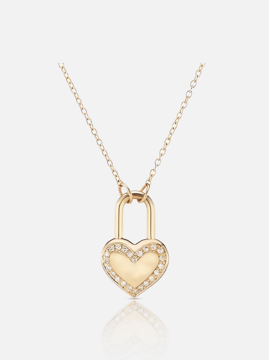 Collier avec cadenas en forme de cœur éternel