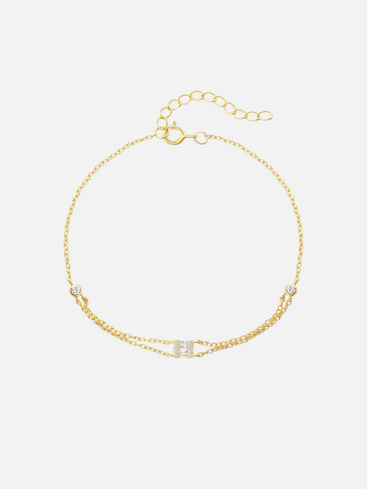 Bracelet à double chaîne radiant