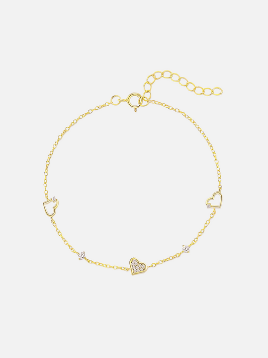 Bracelet à breloques battement de cœur