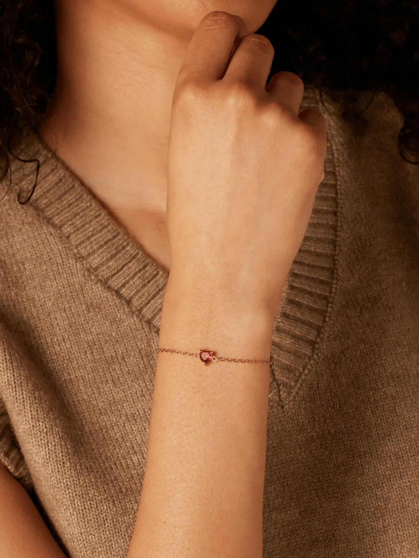 Bracelet à breloques en forme de cœur