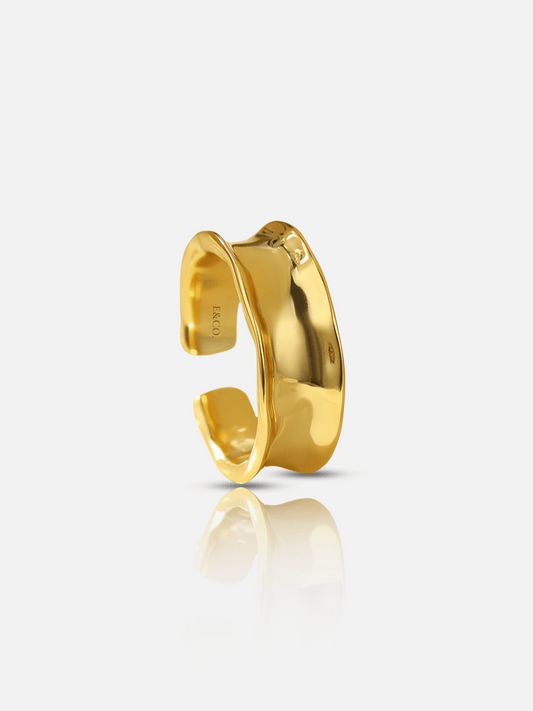 Bague ajustable à bande ondulée