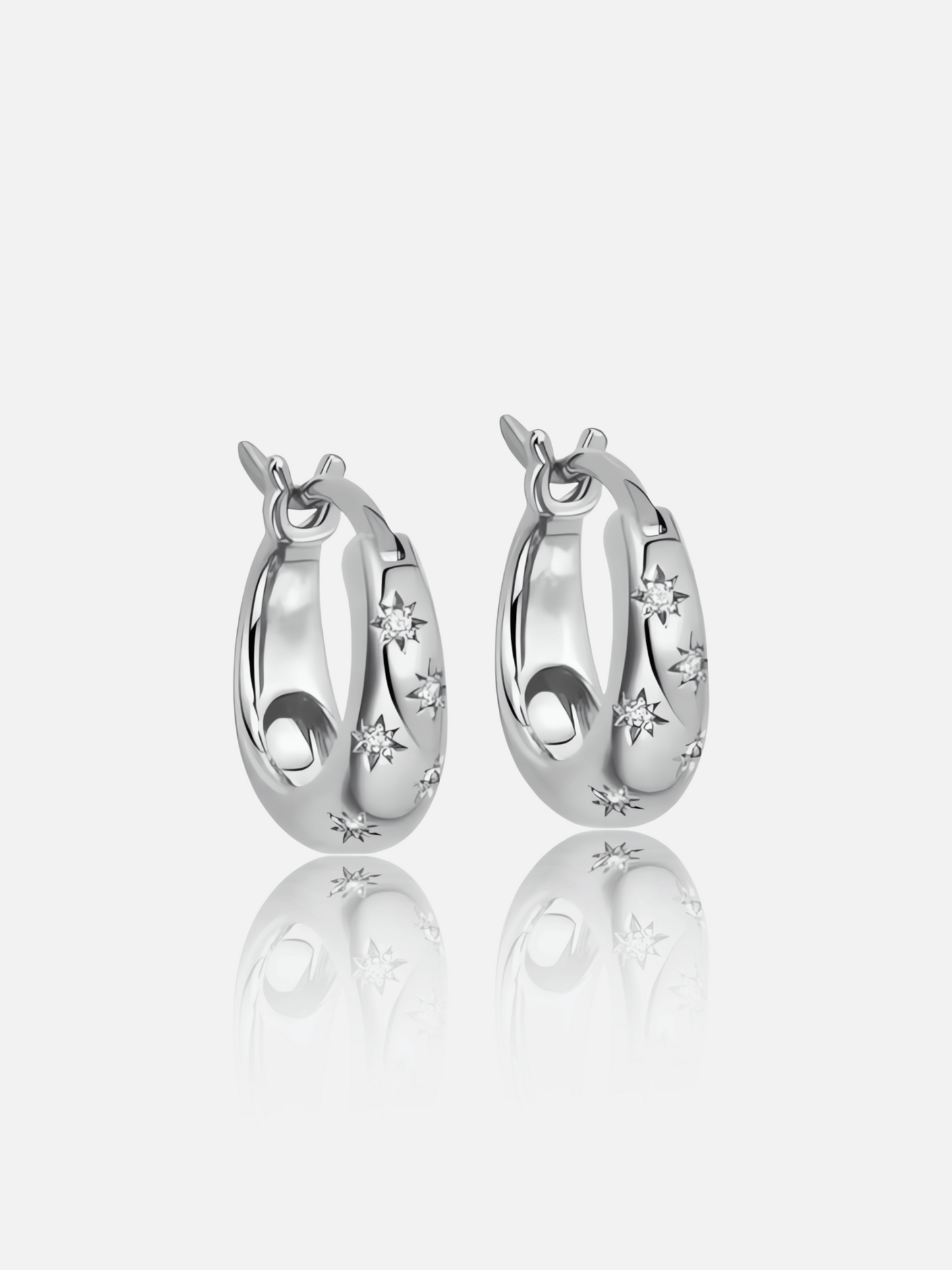 Boucles d'oreilles créoles épaisses étoilées