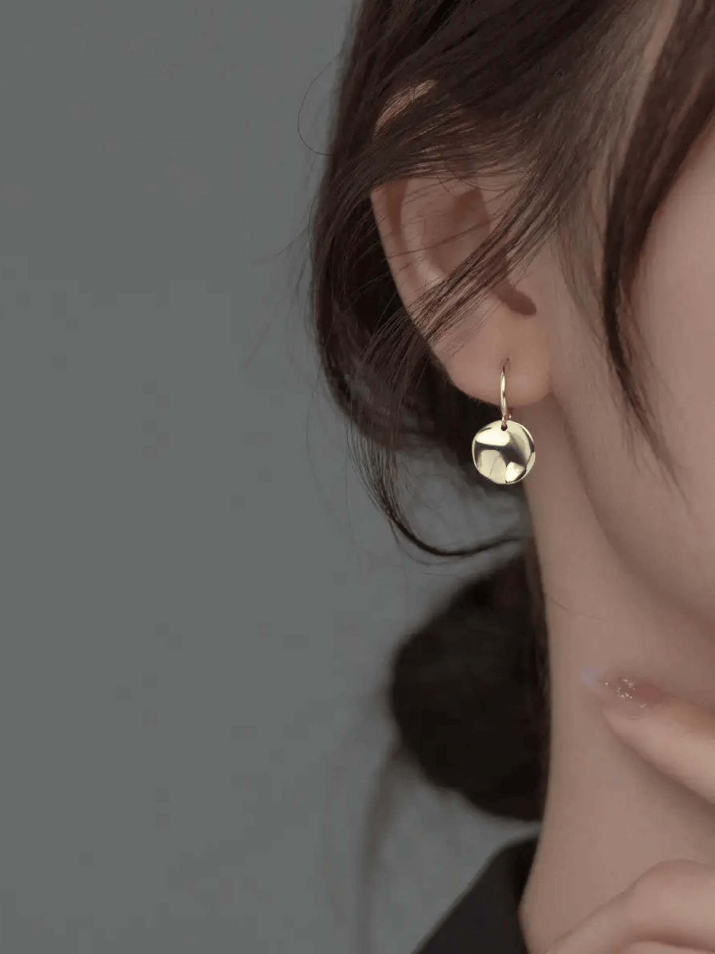 Boucles d'oreilles créoles pendantes en forme de disque