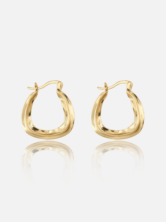 Boucles d'oreilles créoles courbées