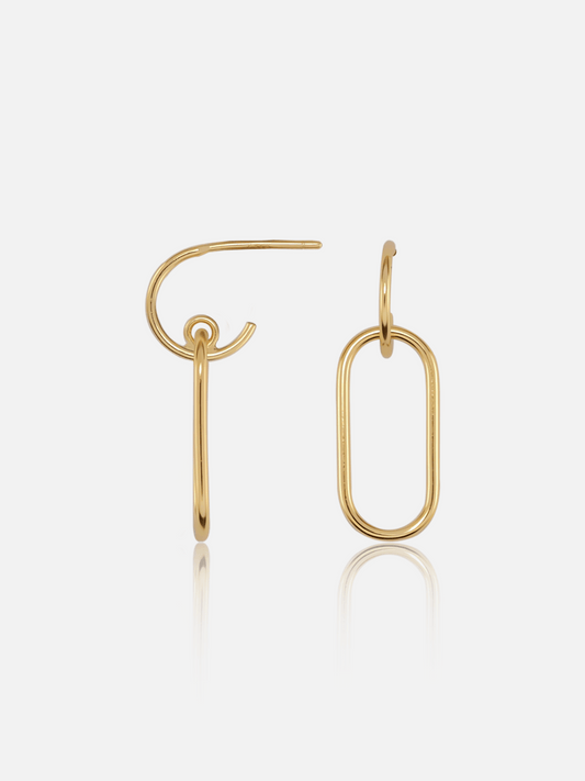 Boucles d'oreilles créoles ovales minimalistes