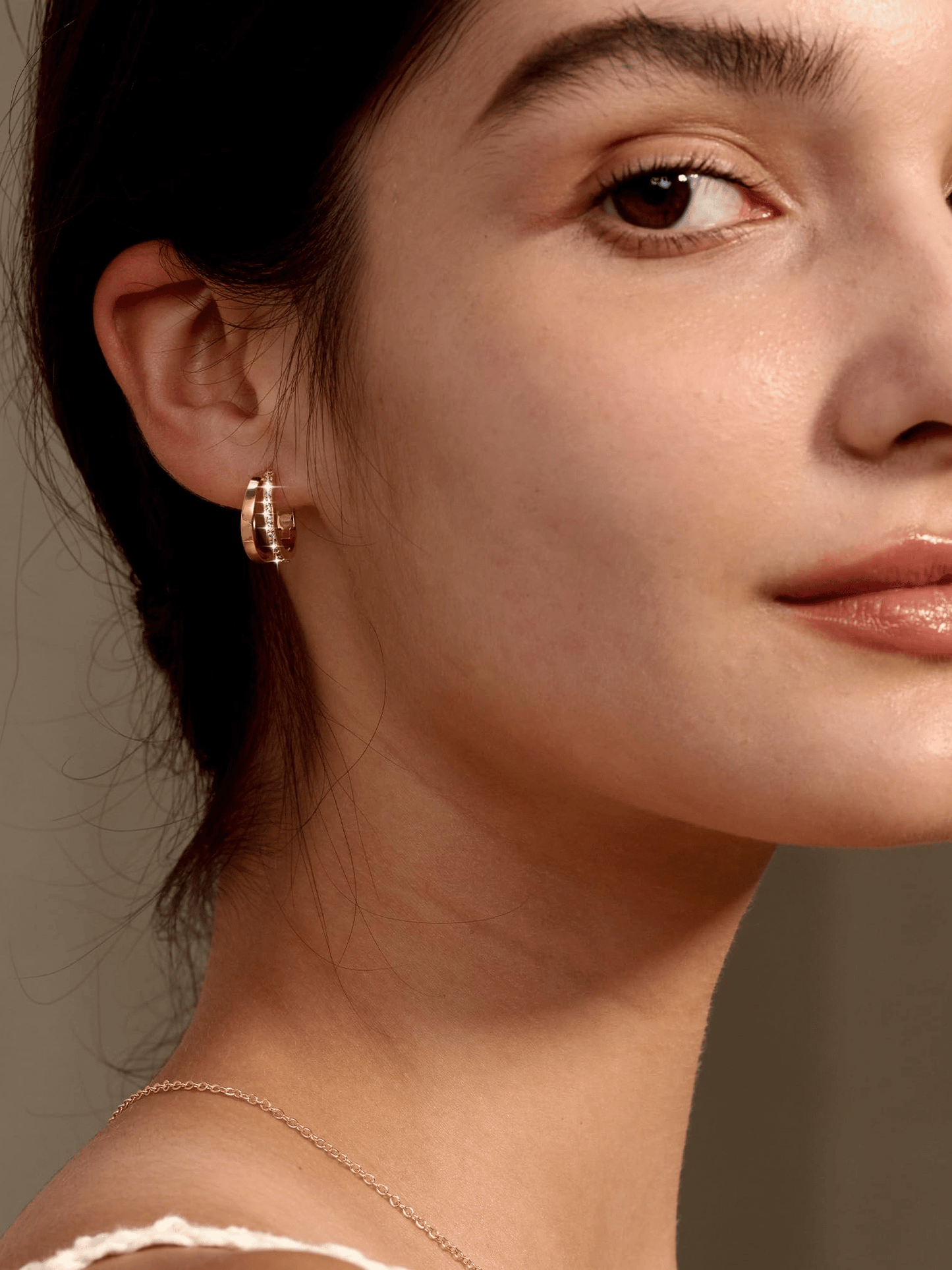 Boucles d'oreilles créoles doubles étincelantes 
