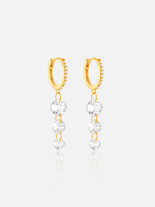 Boucles d'oreilles triples pendantes 