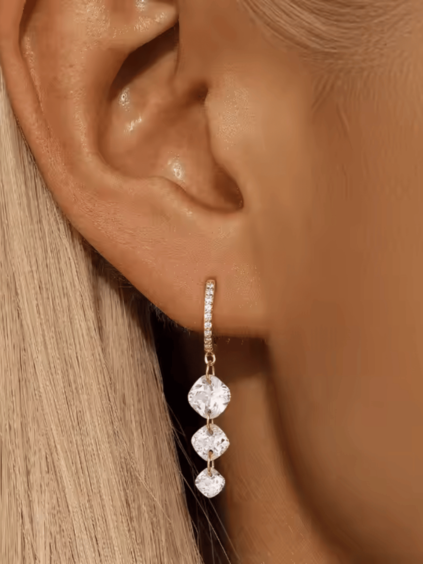 Boucles d'oreilles triples pendantes 