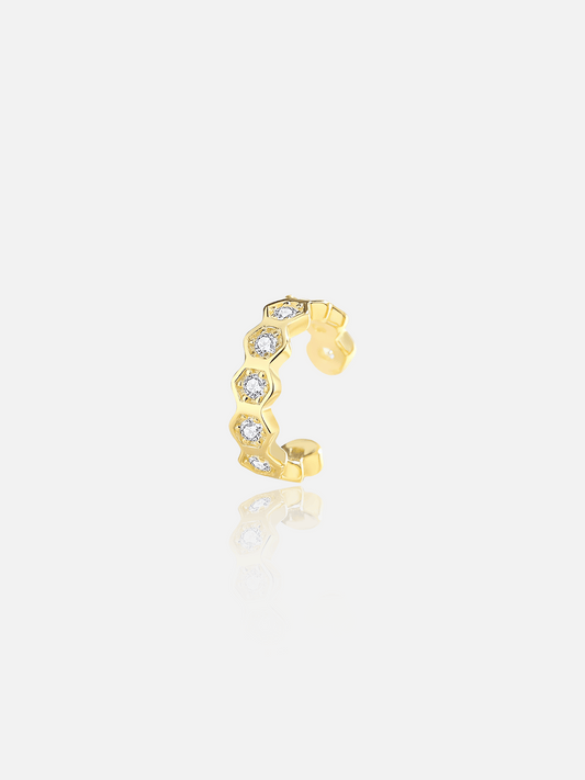 Manchette d'oreille hexagonale en zircon