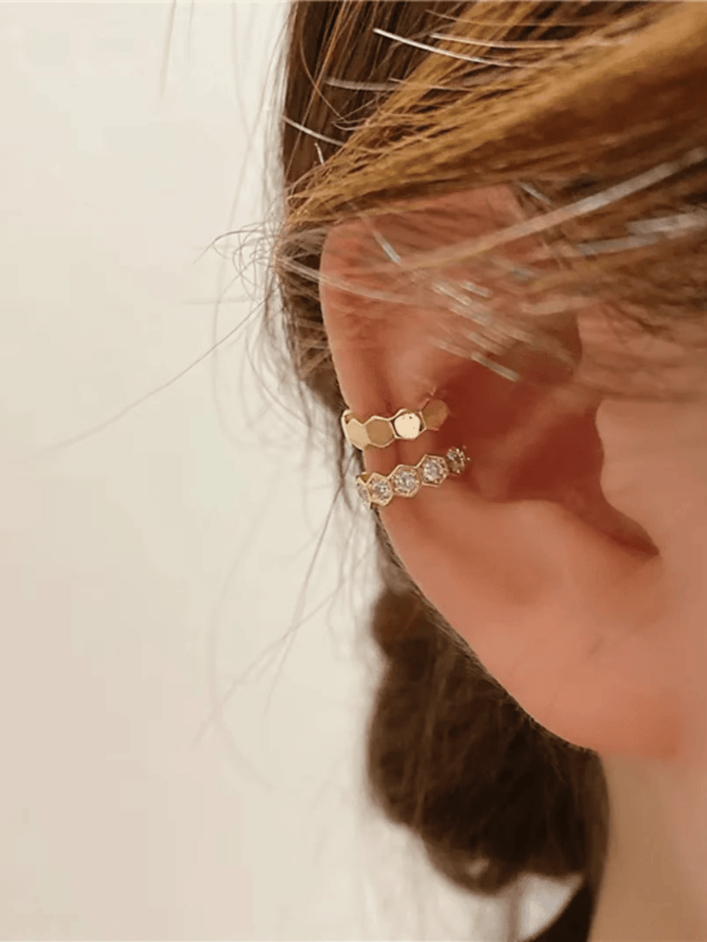 Zircon Hexagon Ear Cuff