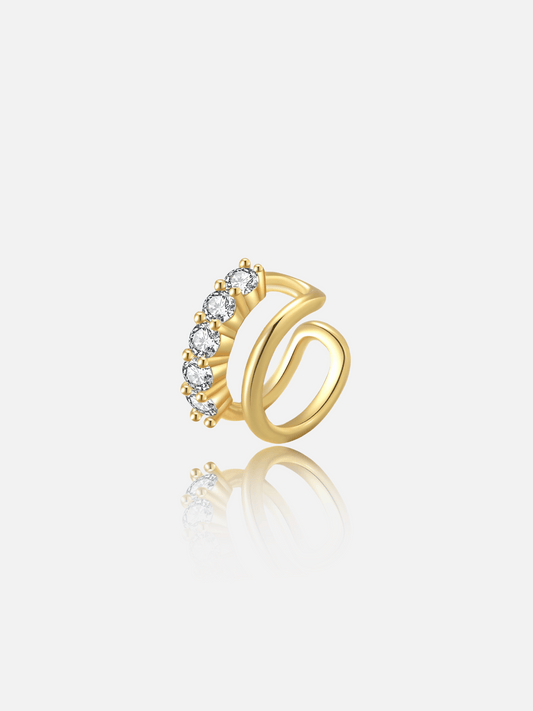 Manchette d'oreille spirale en zircon