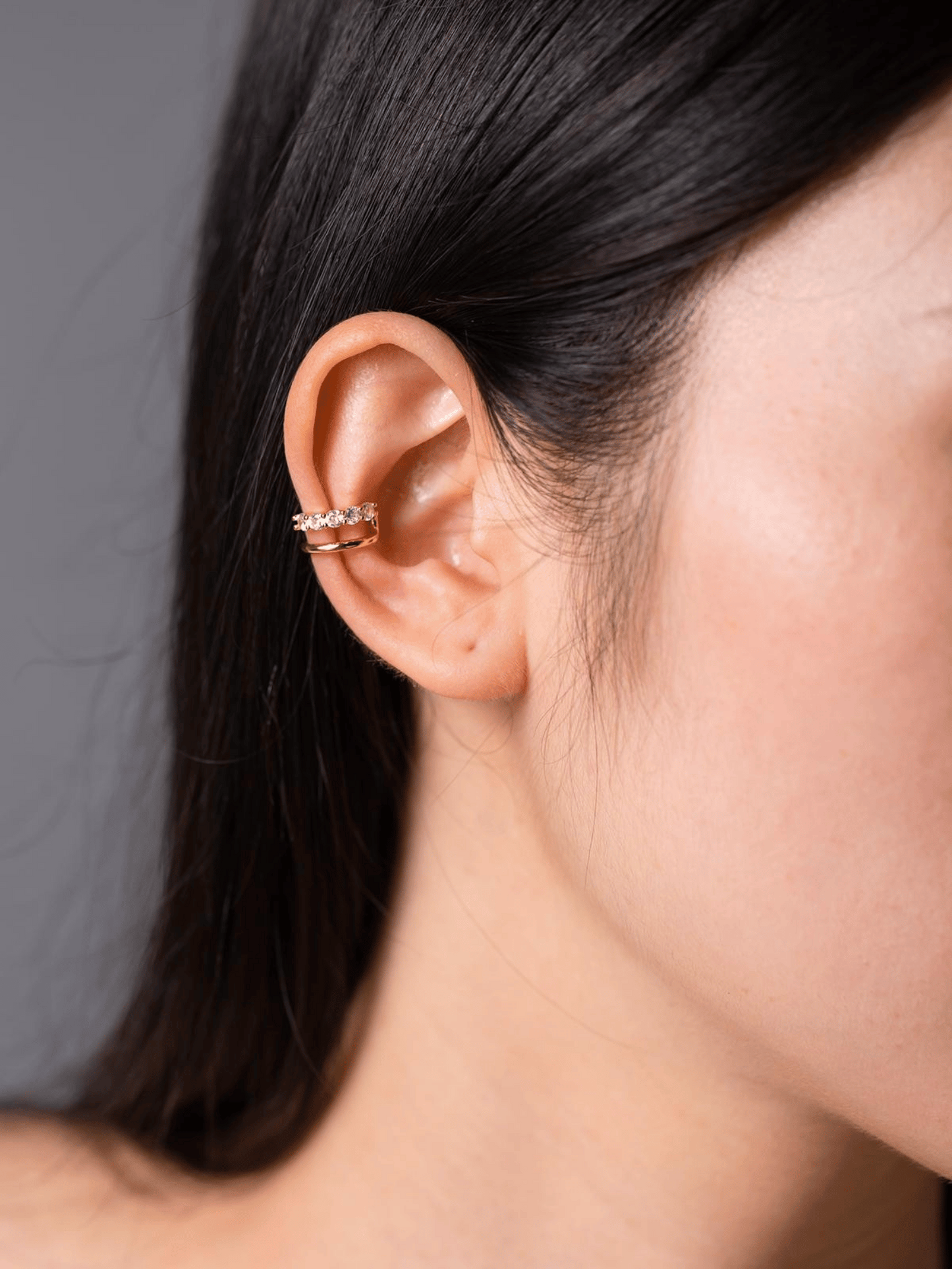 Manchette d'oreille spirale en zircon