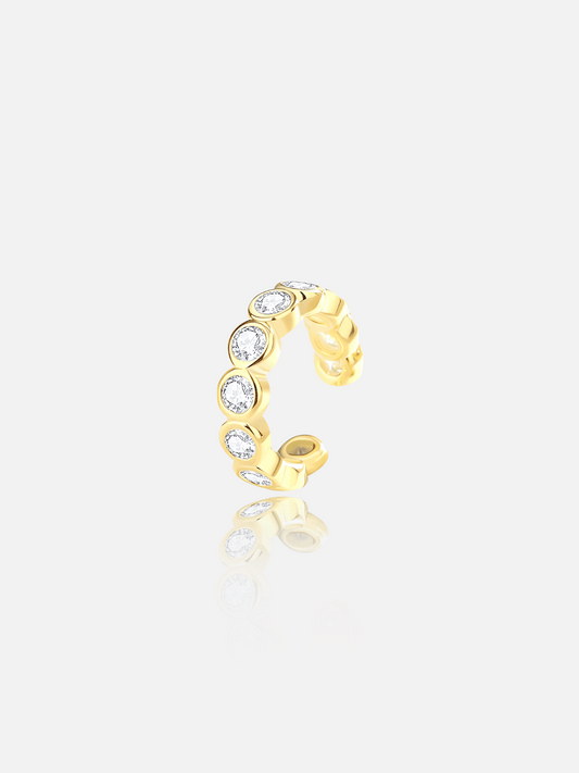 Manchette d'oreille ronde en zircon