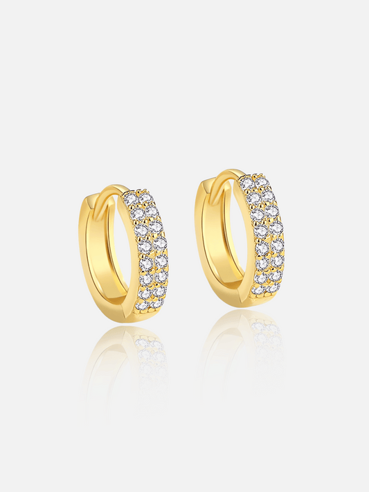 Boucles d'oreilles créoles pavées scintillantes