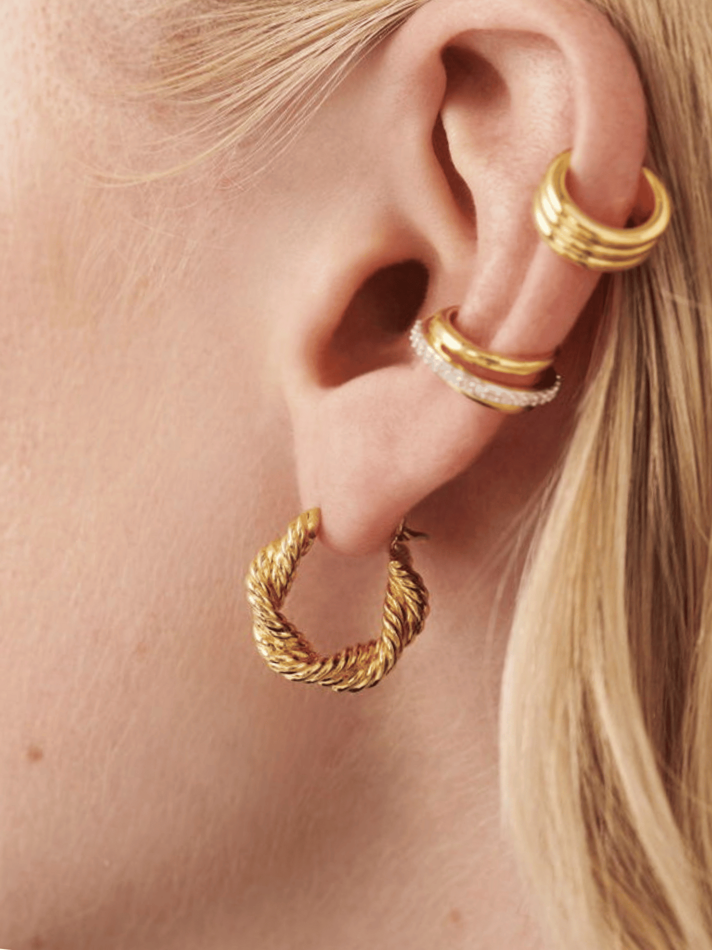 Boucles d'oreilles épaisses en spirale