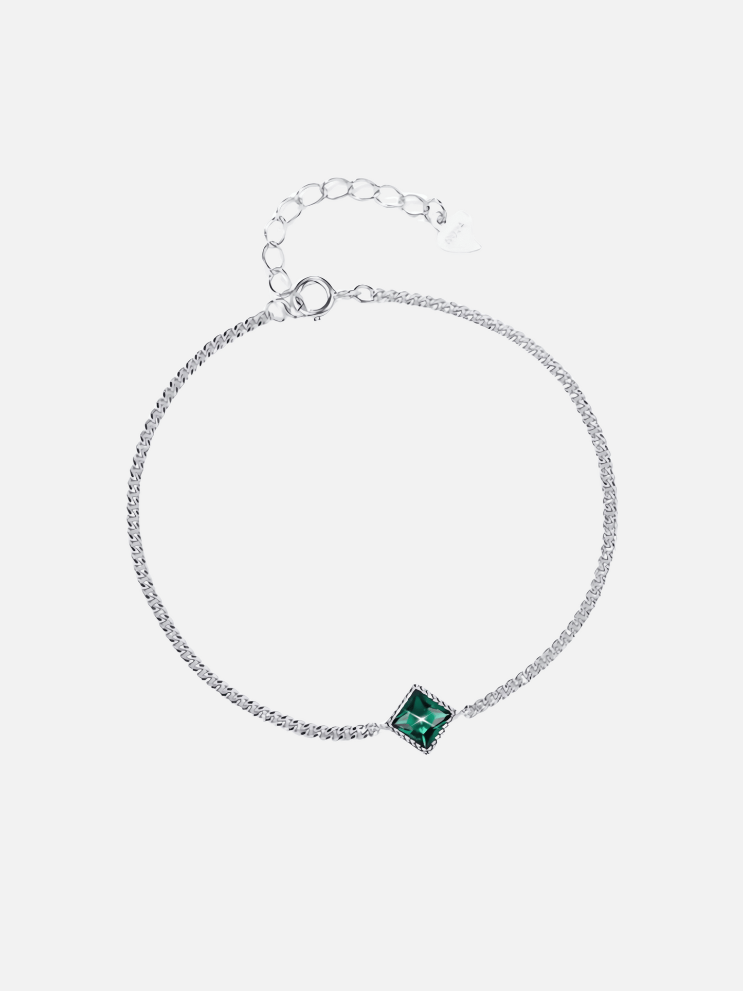 Tilted Emerald Square Bracelet