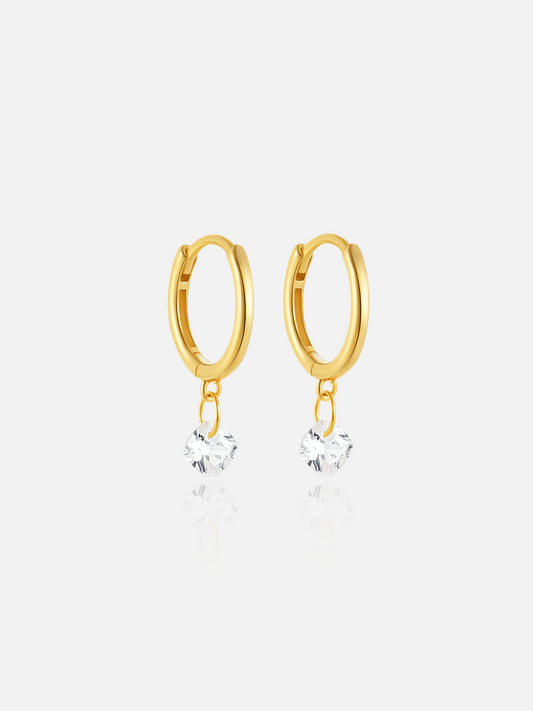 Boucles d'oreilles créoles en cristal 