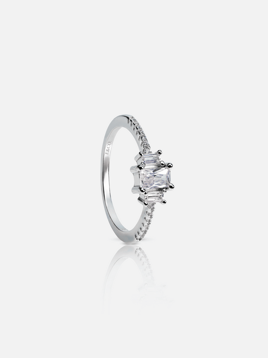 Bague carrée en zircon