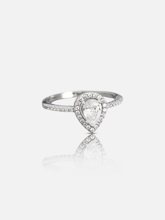 Bague en zircon en forme de poire