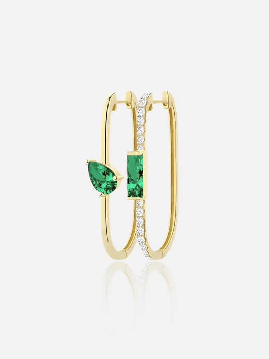 Boucles d'oreilles en pierres précieuses vertes
